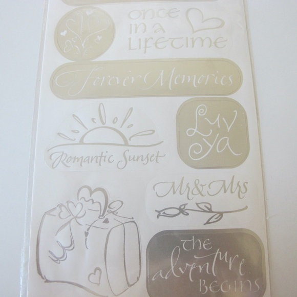 Scrapbooking Stickers For Paper Crafts Bride Groom Love Newlywed NWT - Picture 3 of 4